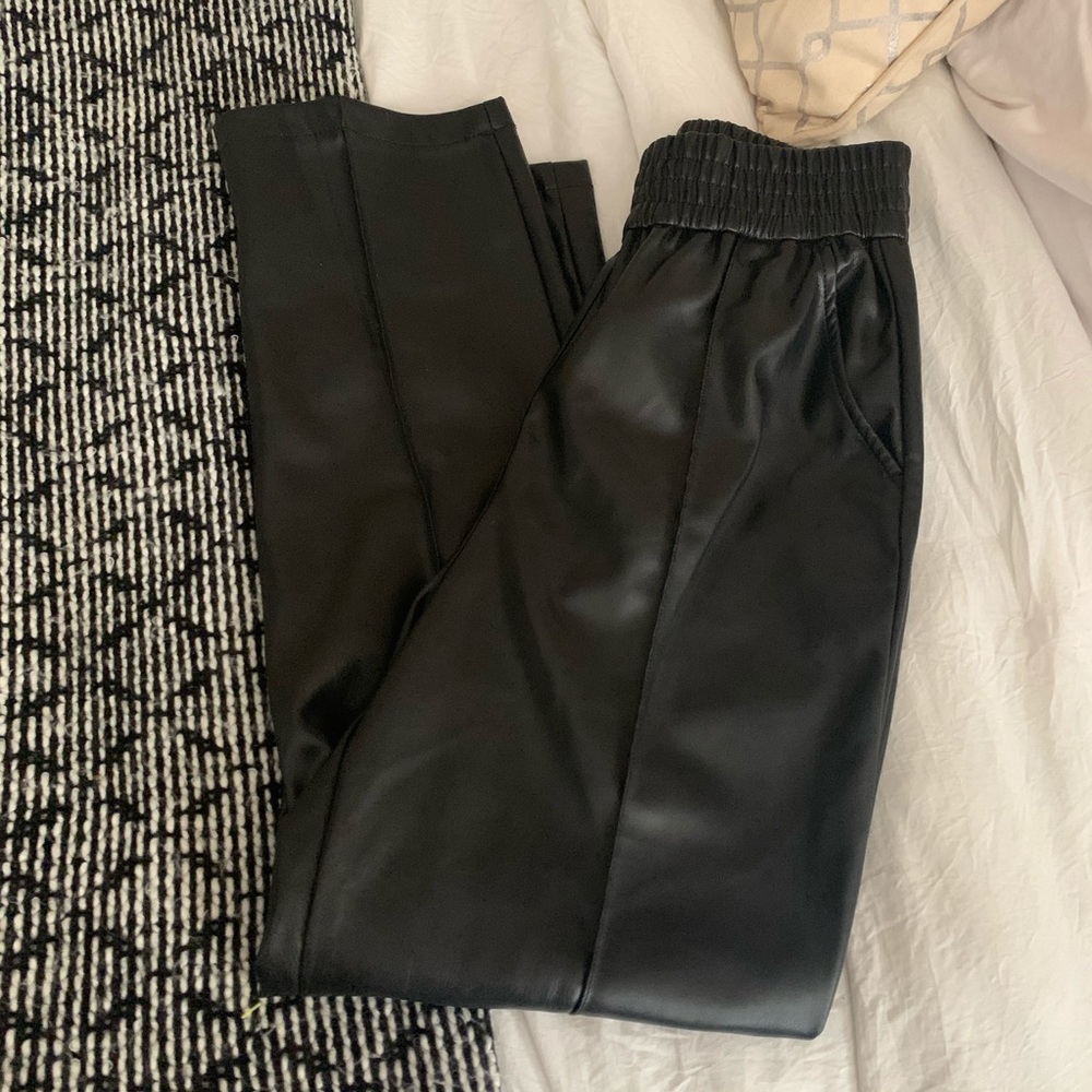 Faux leather pants